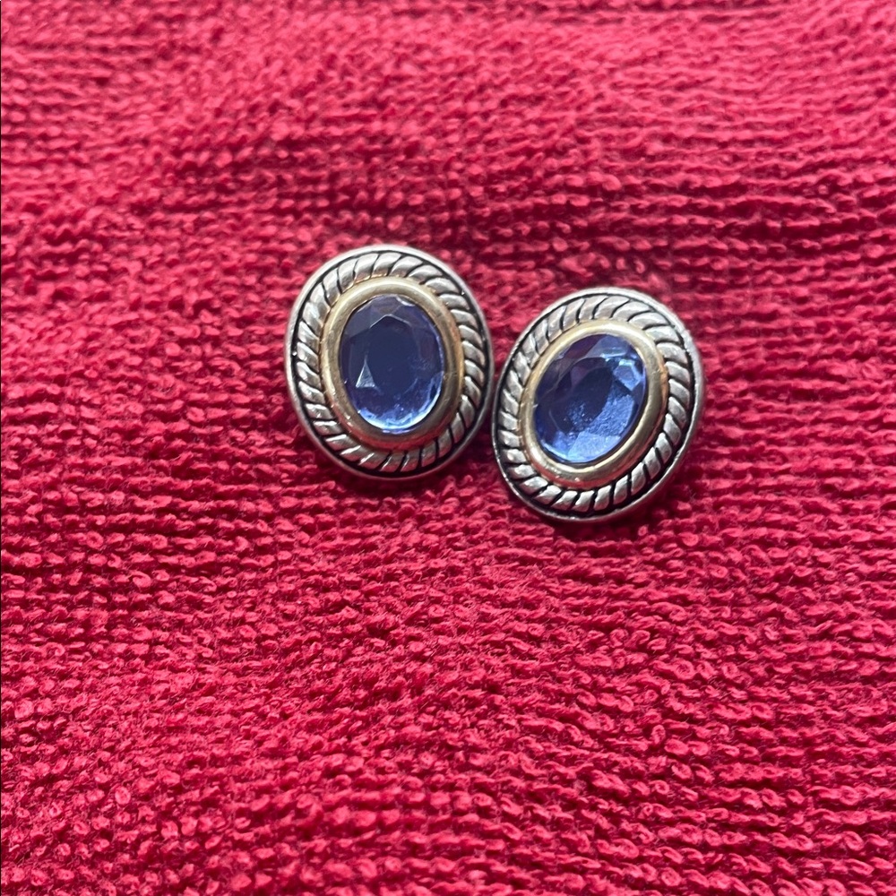 Elegant Blue and Silver Earrings